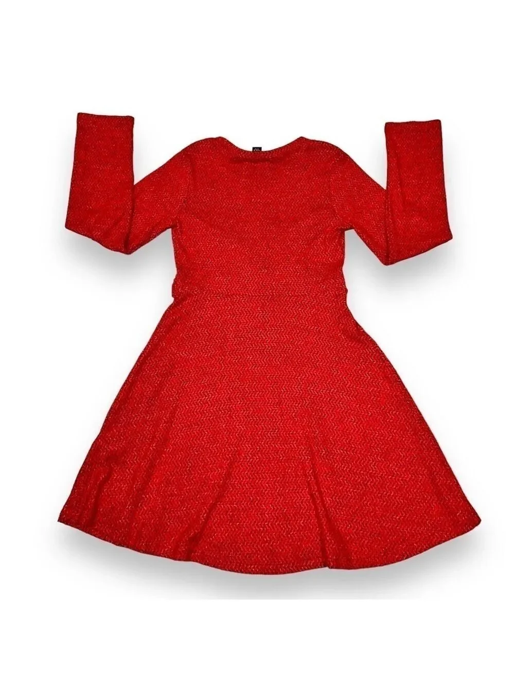 Amy Byer Girls Long Sleeve Twist Dress Red Size Large